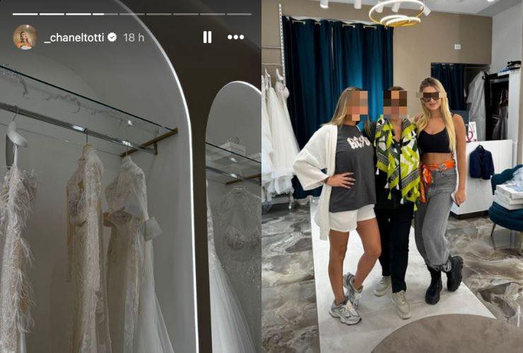 chanel totti all'atelier da sposa