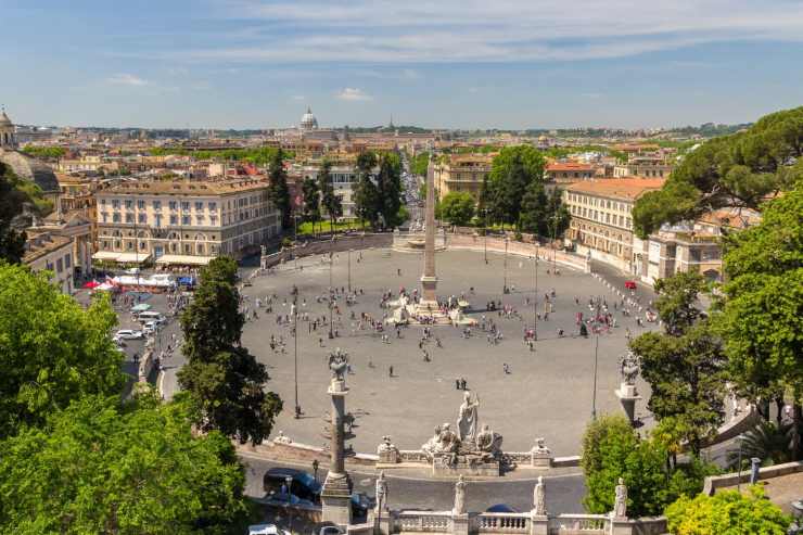 vista dal Pincio di Piazza del Popolo a Roma