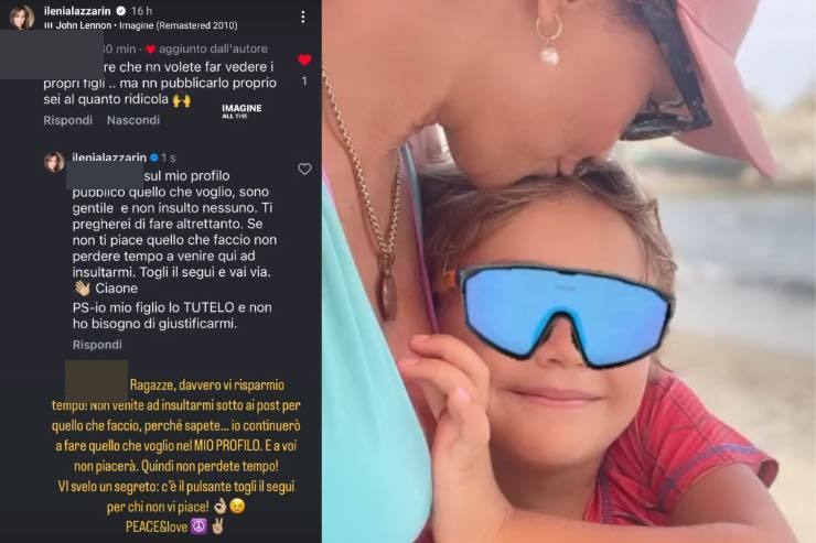 ilenia Lazzarin commenti foto figlio